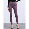INSPIRE CHIC Women's Faux Suede High Waisted Elastic Slim Casual Leggings Pants - 2 of 4
