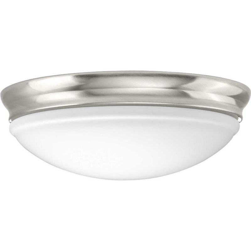 Progress Lighting, Etched Glass Collection, 1-Light Flush Mount, Polished Chrome, Etched Glass, Material: Glass, Finish Color: Polished Chrome, 2 of 4