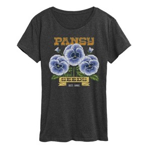 Women's - Instant Message - Pansy Seeds Short Sleeve Graphic T-Shirt - 1 of 4
