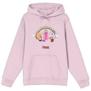 Adventure Time Princess Bubblegum Candy People Unite Long Sleeve Cradle Pink Hooded Sweatshirt - 1 of 2