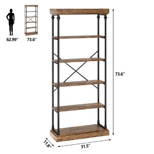 Iron MDF Column Bookshelf - Classic Roman Design Storage Shelf for Study Living Room, Vintage Functional - 1 of 4