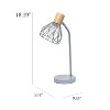 Simple Designs 18.19" Industrial Farmhouse Fusion Adjustable Cage Wire Accent Desk Lamp - 3 of 4