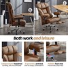 Efomao Ergonomic Office Chair 450LBS with Foot Rest, High Back PU Leather Executive Chair with Lumbar Support and Adjustable Armrests (Brown) - 2 of 4