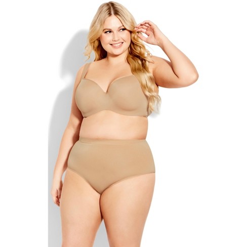 Women's Plus Size Seamless Full Brief - Natural