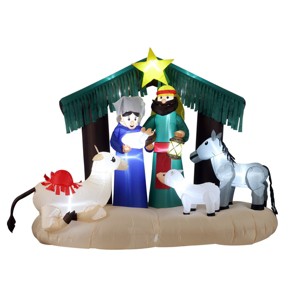 6.5' Inflatable Nativity Scene Warm White LED Lights - National Tree Company - 1 of 3