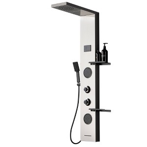 BWE 2-Jet Rainfall Shower Panel System with Rainfall Shower Head, Shelf, STub Spout and LED Light - 1 of 4