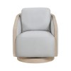 Fabric Upholstered Swivel Accent Chair with Wood Trim Arm and Modern Living Room Design - 2 of 4