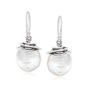 Ross-Simons 12-13mm Cultured Baroque Pearl Drop Earrings in Sterling Silver - 1 of 4