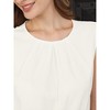 INSPIRE CHIC Women's Sleeveless Bodysuit Work Crew Neck Pleated Front Classic Business Shirt Top - 4 of 4