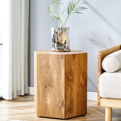 Hexagon Square Coffee Table Unique Imitation Marble Pattern/Wood Look Coffee Table,Modular Cube Coffee Tables For Living Room-Cuddlewood