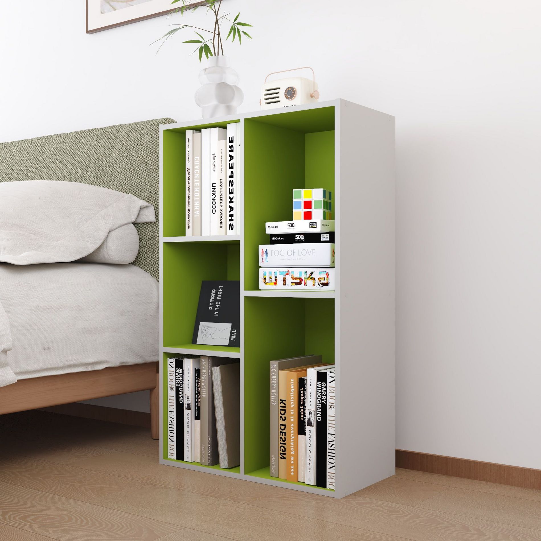 HOMLUX 5 Cube Storage Bookshelf Kids Toy Organizer Horizontal Vertical