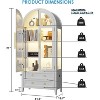 Fredees 71-inch arched glass-door storage cabinet with LED lights. - 2 of 4