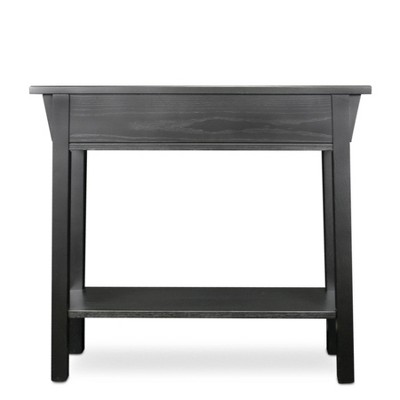 Compact Slate Black Mission Hall Stand with Storage Shelf