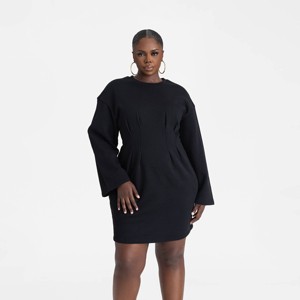 KBB by KAHLANA Women's Long Sleeve 'The Sweatshirt Dress' - Black - 1 of 3