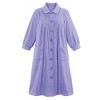 Collections Etc Plush Fleece Button Front Robe with Pockets, Collar - 2 of 4