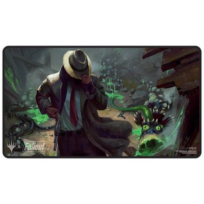MAGIC THE GATHERING Ultra PRO - Fallout Black Stitched Playmat - Mysterious Stranger - for Magic: The Gathering, Limited Edition Collectible Trading