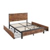 Full Bed Frame with 4 Drawers, Full Size Bed Frame with Storage, Full Metal Platform Bed Frame with Wood Headboard, Noise Free, No Box Spring Needed - 3 of 4
