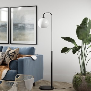 Hudson and Canal Arc Floor Lamp with Round Glass Shade - 1 of 4