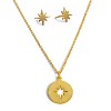 14K Gold Plated Compass and Star Stud Earrings and Necklace Set 2pc | ETHICGOODS - 2 of 4