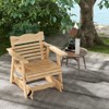 Tangkula 1PC/2PCS Outdoor Fir Wood Rocking Chair Outdoor Glider Chair with Rotatable Hidden Cup Holder and Curved Seat - 2 of 4