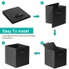NewHome"2-Pack Foldable Black Non-Woven Fabric Storage Bins with Handles for Shelves & Closet Organization"Black - 4 of 4