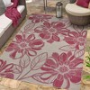 Tropea Woodbury Fushia Pink Ivory Bold Two-Tone Floral Flatweave Easy-Care Indoor/ Outdoor Area Rug, 6x9 - 4 of 4