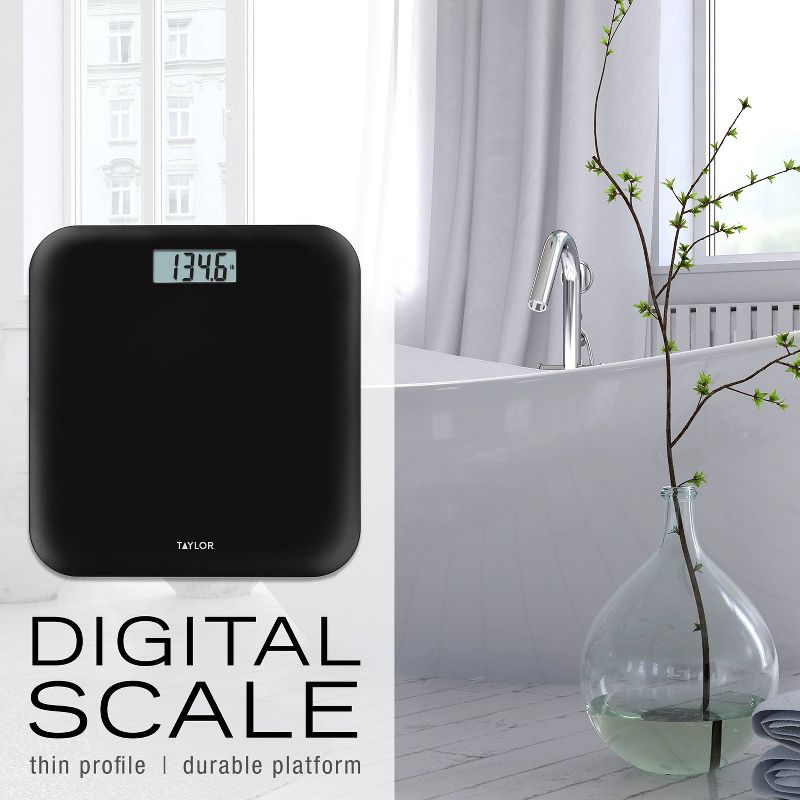 Digital Lightweight Bathroom Scale Black - Taylor, 3 of 14