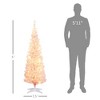 5' Tall Pre-Lit Fir Artificial Christmas Tree with 160 Warm White LED Lights and 294 Tips, for Christmas Decoration, Pink with Snow-flocked - 3 of 4