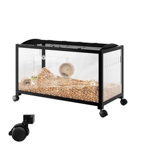 GustoWave 37.8'' Hamster Cage, Metal and Plastic with Wheels, Small Animal Habitat for Hamsters, Mice, Gerbils, Guinea Pigs - 1 of 4