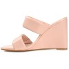 Journee Collection Womens Kailee Tru Comfort Foam Slip On Open Square Toe Wedge Sandals Blush 9.5 - 2 of 4