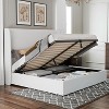 Bed Frame with Lift Up Storage,Linen Upholstered Platform Bed,Wingback Headboard - 2 of 4