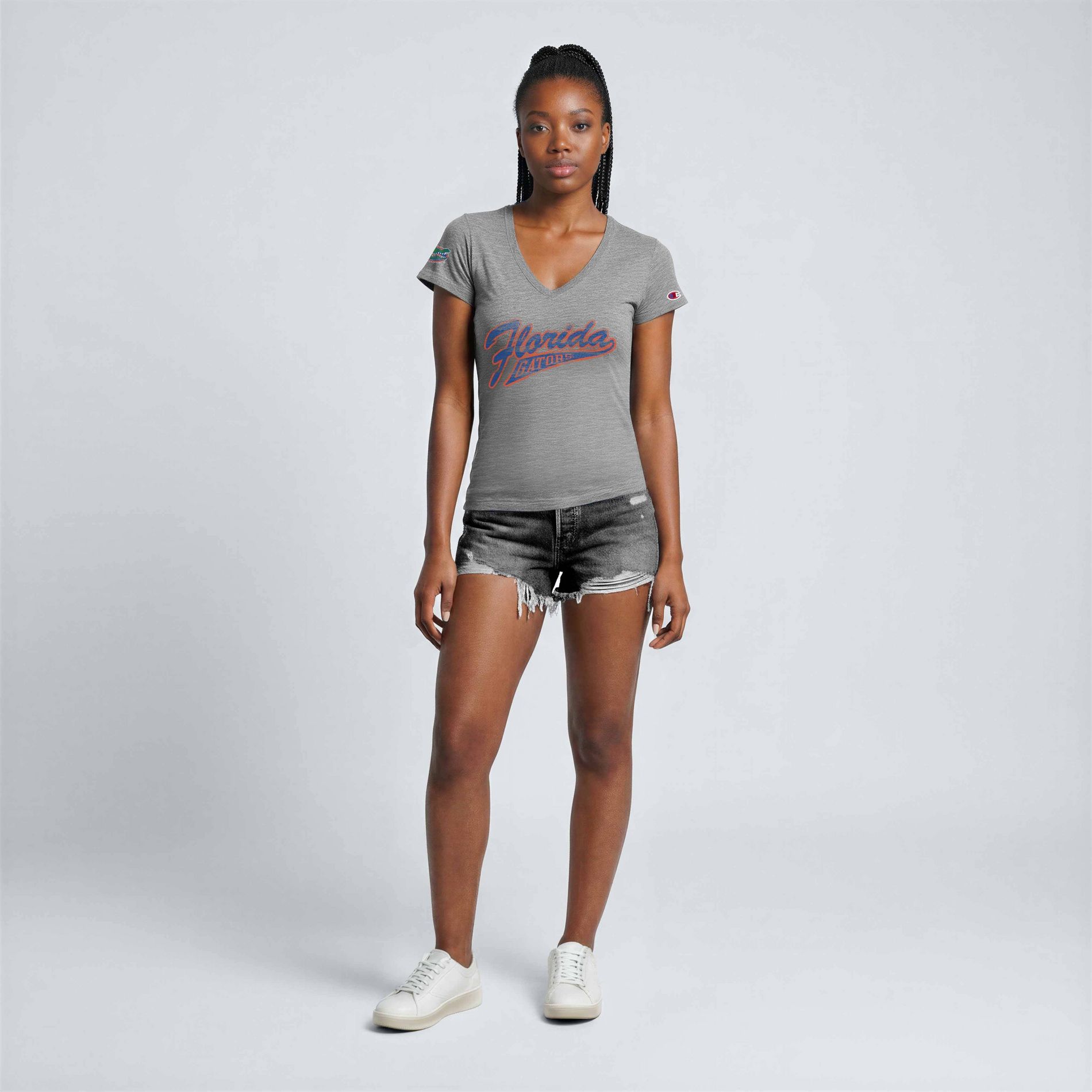 NCAA Florida Gators Women's Champion Gray V-Neck Shirt