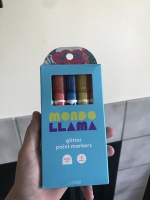 5ct Paint Markers Bullet Tip Glitter - Mondo Llama™ : Target