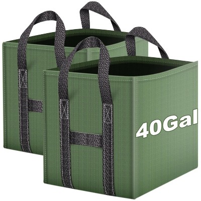 2-Pack 40 Gallons Collapsible Leaf Bag Outdoor Reusable Garden Waste Bag
