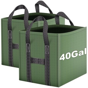 2-Pack 40 Gallons Collapsible Leaf Bag Outdoor Reusable Garden Waste Bag - 1 of 4