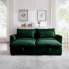 MYINDA  Sectional Sofa Comfy Corduroy Couch for Living Room, Deep Couches with 2 Storage Ottomans,Green - 4 of 4