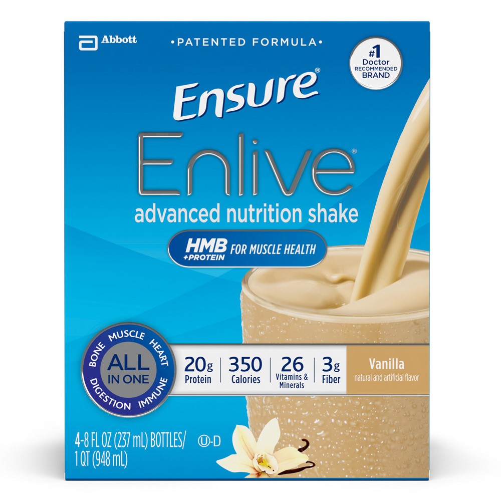 UPC 070074642949 product image for Ensure Enlive Vanilla Nutrition Shake, 4 count | upcitemdb.com