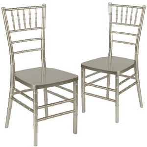 Emma and Oliver 2 Pack PREMIUM Resin Stacking Chiavari Chair - 1 of 4