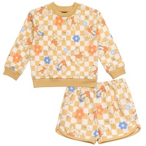 Disney Junior Girls French Terry Sweatshirt and Shorts Outfit Set Toddler Sizes (12 Months - 10-12) - 1 of 4