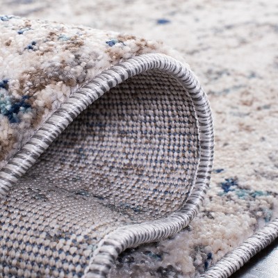 Abstract Elegance 5'3" x 7'7" Hand-Knotted Gray Synthetic Area Rug