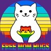 Adult Design By Humans Free Mom Cat Hugs Pride Sunrise By Avocato Racerback Tank Top - 2 of 2