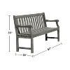 Solhome Grey-washed Farmhouse Wood Garden Bench for 3 Seaters - 3 of 4