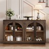 Okak Sideboard Cabinet, Bufft Cabinet with 4 Glass Doors and 4 Shelves, Storage Cabinet for Living Room, Dining Room, Kitchen, Espresso - 2 of 4