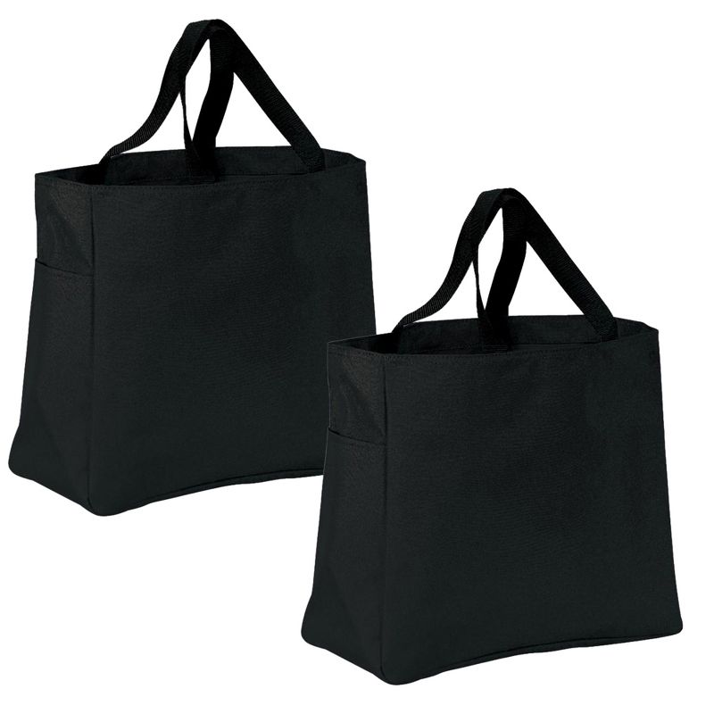 Port Authority Essential Reusable Shopping Tote (2 Pack) Durable Reusable Canvas - Eco Friendly, 1 of 8