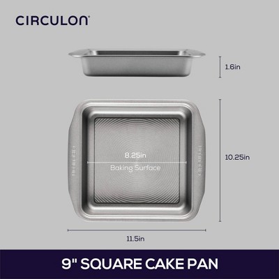 Gray Stainless Steel Nonstick Square Cake Pan, 9 Inch