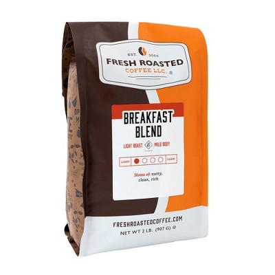 Fresh Roasted Coffee, Breakfast Blend, Light Roast Whole Bean - 2lb