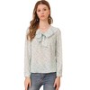 Allegra K Women's Ruffle Tie Neck Elegant Chiffon Floral Blouse - 3 of 4
