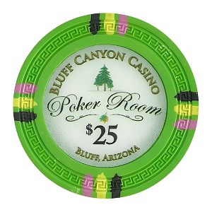 Slickblue 13.5-Gram Clay Poker Chips 25-Pack, Greek Key Mold, Casino Game Chips, Bluff Canyon Style, $1-$10K - 1 of 3