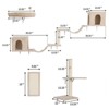 FURNIinspire Pet Tower Furniture with 2 Cat Condos House, 3 Cat Wall Shelves, 2 Ladder, 1 Cat Perch, Cat Scratching Posts Pad, Beige, 12"*13.55"*28" - 2 of 4