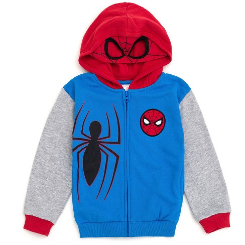 Marvel Spider man Big Boys Fleece Zip Up Cosplay Hoodie Logo Blue Red Spiderman 10 12 Target